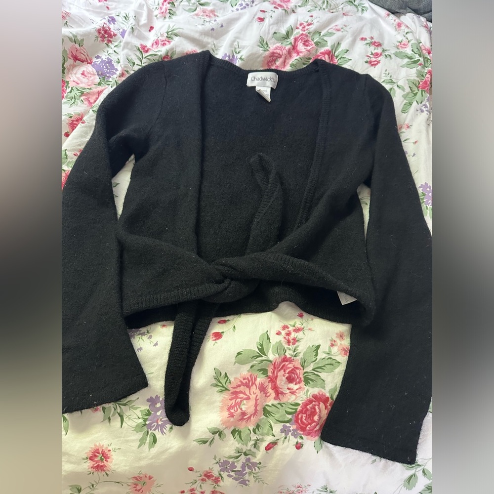 wool wrap/tie sweater